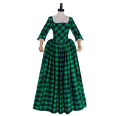 18th Century Inspired Marie Antoinette Rococo Gown - Green and Black Check with Lace - Halloweez